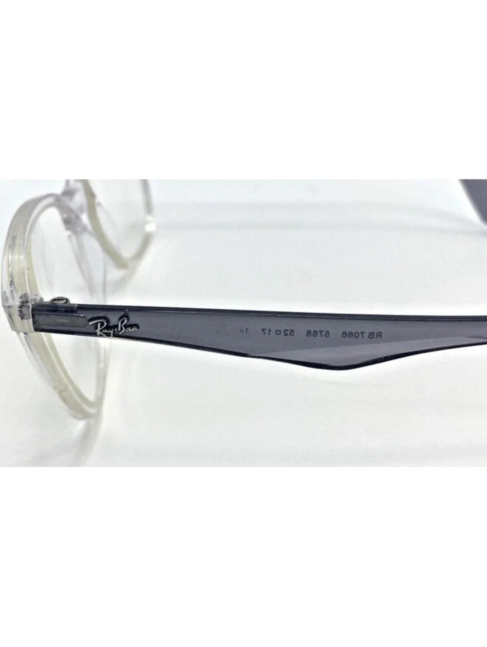 Ray-Ban RB7066 5768 Eyeglasses 52-17 Clear Gray Frame Unisex